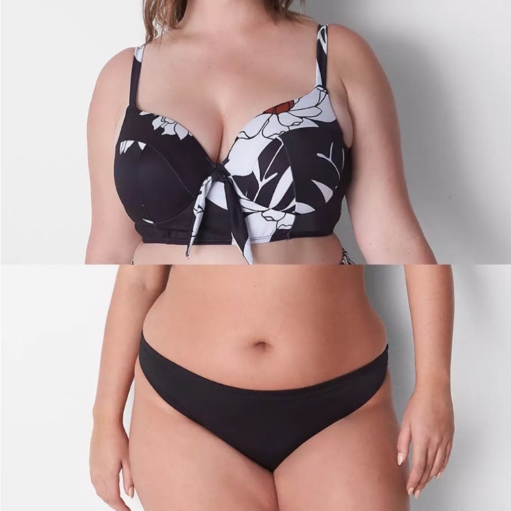 New Bikini Set 38d 16 Lane Bryant Cacique Swim Surf Floral